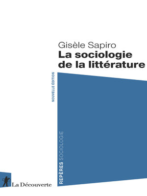 cover image of La sociologie de la littérature